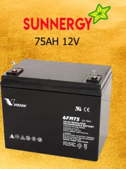 แบตเตอรี่ขนาด 75Ah 12V ชนิด Deep Cycle - AGM