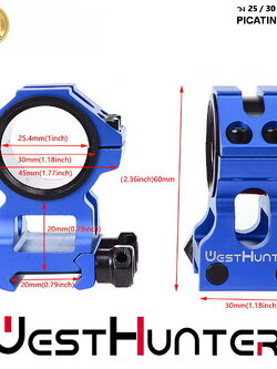 ขากล้องคุณภาพสูง ขาสูง HIGH Profile Scope Mounts 20mm Picatinny Rail 25.4mm/30mm Universal Scope Rings Accessories