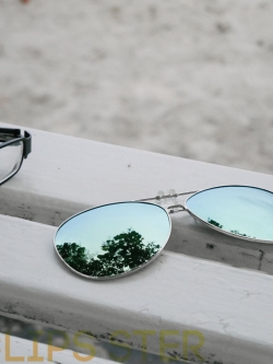 คลิปออนกันแดด Clipsster รุ่น Aviaster C เลนส์ปรอทเขียว กรอบเงิน