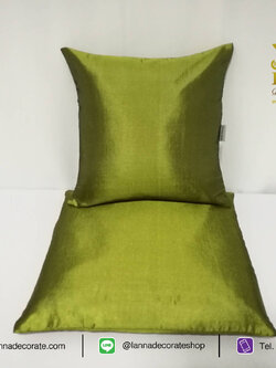 จำหน่ายเบาะรองนั่ง เบาะนั่งผ้าไหมเทียม สีเขียว