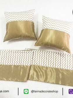 ผ้าคาดเตียง ZigZag Pastel & Colorful Tone สีทอง