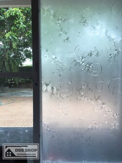 PVC สูญญากาศติดกระจก "Romantic Flowers Static" หน้ากว้าง 90 cm x 100cm