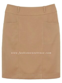 SK-397 กระโปรงแฟชั่น&ทำงาน ทรงสอบ ผ้าโพลีเอสเตอร์ สี Portrait Tone (Earth Tones)