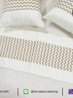 ผ้าคาดเตียง ZigZag Pastel & Colorful Tone สีครีม