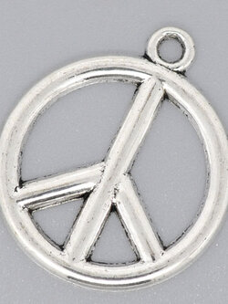 จี้/ตัวห้อยเงินทิเบต สัญลักษ์ Peace ขนาด 29x25mm แพ็ค 20 ชิ้น