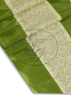 ผ้าคาดเตียงมงคลคชพงศ์สีเขียวไพร