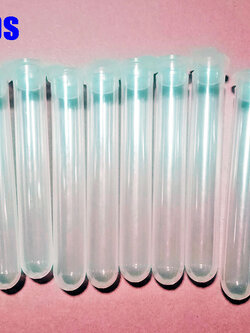 หลอดทดลองพลาสติก ขนาด 12*75 มล.พร้อมฝาปิด10อันต่อแพ็ค