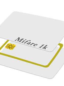 บัตรมายแฟร์ บัตรคีย์การ์ด Mifare 13.56MHz 1K บัตร Mifare S50 card 1Kbyte บัตรพลาสติกขาว PVC card ขนาด 0.8 mm. จำนวน 100 ใบ