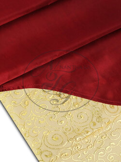 ผ้าคาดเตียงเอมอร สีแดงดินแดงตัด