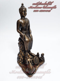 พระประจำวันพุธกลางคืน ปางป่าเลไลย์ เนื้อผสมมวลสารแร่เหล็กน้ำพี้ ของแท้ รับประกันการขนส่ง ร้านนิรุตเหล็กน้ำพี้ อุตรดิตถ์