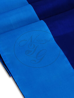 ผ้าคาดเตียงทูโทนสีไทยโทน สีฟ้าครามฝรั่ง