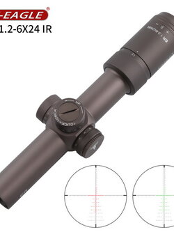 กล้องติดปืน กันน้ำ กันกระแทก มีไฟเส้นเล็ง 2 สี T-EAGLE ER 1.2-6X24 IR