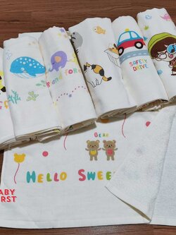 ผ้าเช็ดตัวสาลูญี่ปุ่นทอเนื้อขนหนู24*48นิ้ว (คละลาย 6ผืน)