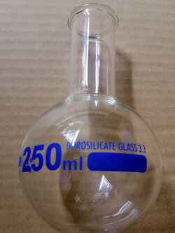 ขวดแก้วก้นกลมขนาด 250 มล.