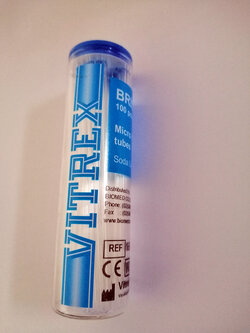 หลอดแก้วคาปิลลารี่สีน้ำเงิน