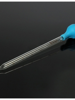 หลอดแก้วปิเปตพร้อมจุกยางสีน้ำเงิน 10 ml.