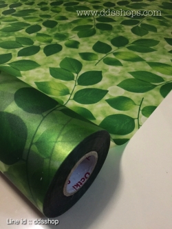 E- Series สติ๊กเกอร์ติดกระจกแบบมีกาวในตัว "Green Leaves" หน้ากว้าง 90cm x 1m (สั่งมากกว่า 1m ตัดยาวต่อเนื่อง)