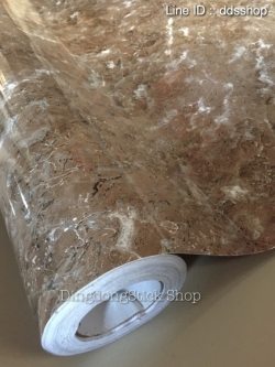 วอลเปเปอร์ ลายอิฐ "ลายหินอ่อนสีน้ำตาล" หน้ากว้าง 122 cm x 1m (สั่งมากกว่า 1m ตัดยาวต่อเนื่อง)