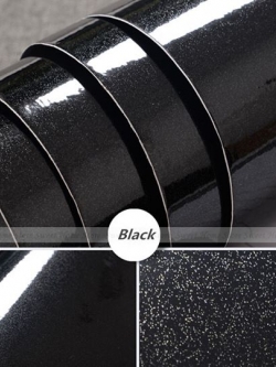 สติ๊กเกอร์ไฮกลอสสำหรับตกแต่งเฟอร์นิเจอร์ "สีดำมุก" หน้ากว้าง 122 cm x 100cm (สั่งมากกว่า 1m ตัดยาวต่อเนื่อง)