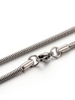 สร้อยคอกระดูกงู สแตนเลส 304 ขนาด 2.4 มม. พร้อมก้ามปู ยาว 19.7 นิ้ว (50 ซม.) จำนวน 1 เส้น