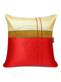 หมอนอิงทองเรือนแก้ว สีแดงชาด