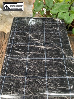 วอลเปเปอร์แบบมีกาวในตัว "ลายหินอ่อนตารางสีดำเทา" หน้ากว้าง 122cm x 1m (สั่งมากกว่า 1m ตัดยาวต่อเนื่องให้)