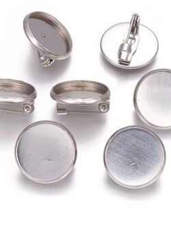 เข็มกลัด ถาดกลมทรงจาน วัสดุสแตนเลส 304 ขนาด 16x7mm จำนวน 200 ชิ้น (พรีออเดอร์)