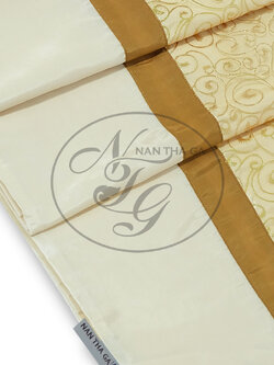 ผ้าคาดเตียงทองเรือนแก้วสีครีมสังข์
