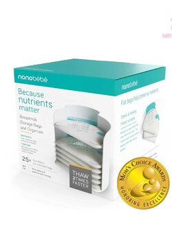 nanobebe BREASTMILK STORAGE BAGS - ถุงเก็บน้ำนมนาโนเบเบ้จำนวน 25 / 50 ถุง