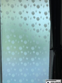 PVC สูญญากาศติดกระจก "White Dandelion" หน้ากว้าง 90 cm x100cm