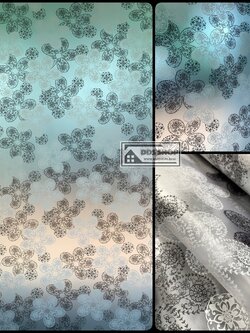 E-Series สติ๊กเกอร์ฝ้าติดกระจกแบบมีกาวในตัว "Classic Black and White Flower" Size 91cmx100cm : สั่งมากกว่า 1m ตัดยาวต่อเนื่อง