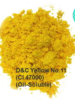 ผงสีเหลืองละลายในน้ำมัน D&C Yellow No.11 (CI 47000) (Oil-Soluble)