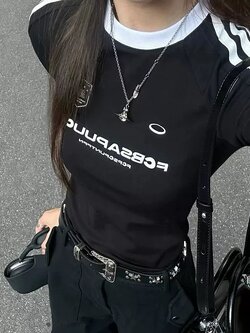 Rock more street tee เสื้อยืดแขนสั้นกุ้นขอบ