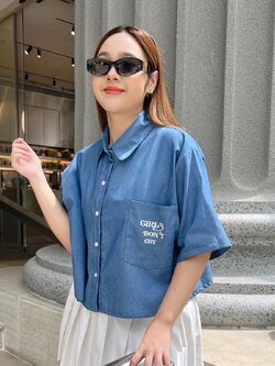 J050 เสื้อยีนส์ สาวอวบ อกได้ถึง50นิ้ว (หน้าผ้า52")