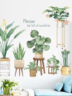 สติ๊กเกอร์ติดผนังตกแต่งบ้าน Big Size "Plant Pot"