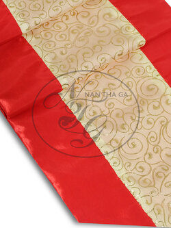 ผ้าคาดเตียงมงคลคชพงศ์สีแดงชาด