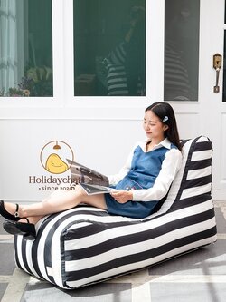 เบาะนั่งเม็ดโฟม เก้าอี้บีนแบ็ค ทรงตัวแอล ผ้าเอาท์ดอร์ (Outdoor) กันน้ำ กันแดด ใช้งานกลางแจ้งได้ เบาะนั่งเล่น bean bag บีนแบค เก้าอี้เม็ดโฟม โซฟามินิมอล โซฟาบีนแบค โซฟาเม็ดโฟม รุ่น HCS-009