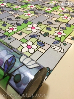 PVC สูญญากาศติดกระจก "Nice Flower II" หน้ากว้าง 90 cm x 100cm