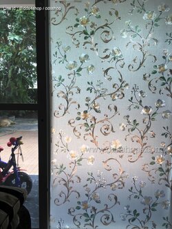 Size 90cmx100cm : PVC สุญญากาศติดกระจก "Classic 3D Vintage I" (สั่งมากกว่า 1m ตัดต่อเนื่องให้)