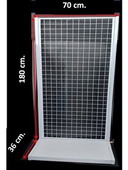 ชั้นแขวนสินค้า 70x180cm. ชั้นแขวนตะขอ ชั้นแขวน hook สแตนตาข่ายแขวนโชว์สินค้า รุ่นมีฐานล่าง แบบด้านเดียว **พร้อมส่ง**