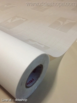 E-Series สติ๊กเกอร์ติดกระจกแบบมีกาวในตัว "White Clear and Flora" Size 91cmx1m : สั่งมากกว่า1m ตัดยาวต่อเนื่อง