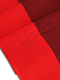 ผ้าคาดเตียงทูโทนสีไทยโทน สีแดงชาด