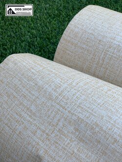 วอลเปเปอร์แบบมีกาวในตัว "สีเบจ ลายเนื้อผ้าดิบ" หน้ากว้าง 122 cm x 1m (สั่งมากกว่า 1m ตัดยาวต่อเนื่อง)