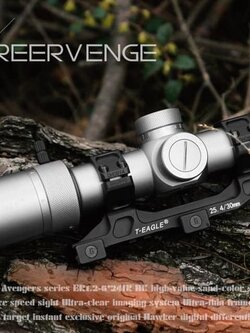 กล้องติดปืน กันน้ำ กันกระแทก มีไฟเส้นเล็ง 2 สี T-EAGLE ER 1.2-6X24 IR HK SILVER