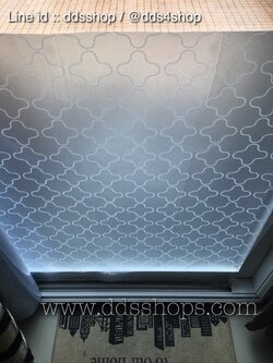 PVC สูญญากาศติดกระจก "White vintage shape" หน้ากว้าง 90 cm