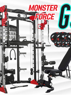 สมิทแมชชีน Smith Machine Monster Force G9 Premuim ระดับ USA ม้า202+แผ่นหุ้มยาง50kg