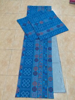 เช็ทผ้าฝ้ายอาข่าสีฟ้า