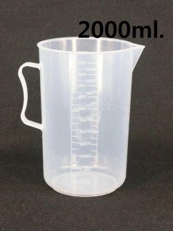 บีกเกอร์พลาสติกแบบมีหูจับ ขนาด 2000 มล.