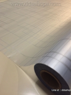 S-Series สติ๊กเกอร์ติดกระจกแบบมีกาวในตัว "Clear Static and Line Square" Size 91cmx100cm : สั่งมากกว่า 1m ตัดยาว