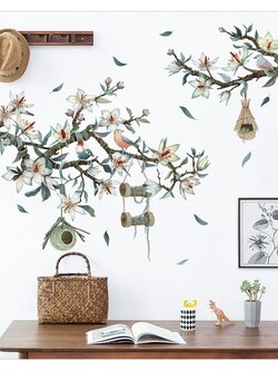 สติ๊กเกอร์ติดผนังตกแต่งบ้าน Highest PVC "Branch and Bird"